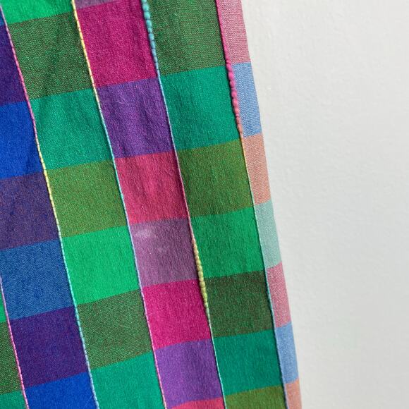 Vintage 90s Y2K Canvasbacks Madras Plaid Cropped Full Zip Jacket 12P 12 Petite L - Picture 11 of 11